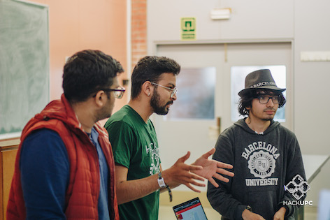 Presenting our project at HackUPC